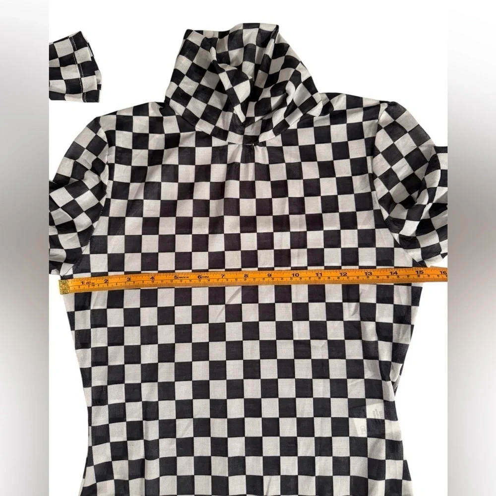 Timeless And Elegant Checkered Black and White One Piece Size M